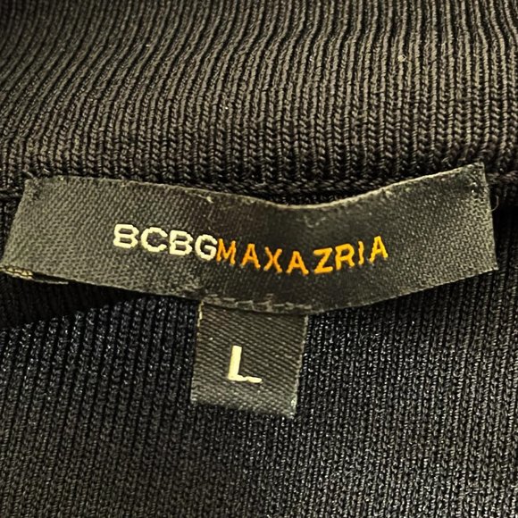 BCBGMAXAZRIA Large  Black Beaded Button Front Dressy Cardigan Sweater SIZE LARGE - Picture 6 of 9